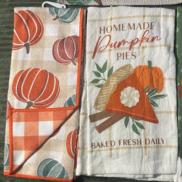 Set of 6 Autumn  Fall Kitchen Towels & Placemats - Picture 7 of 8